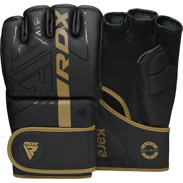 RDX F6 KARA MMA Grappling Gloves BLACK&GOLD