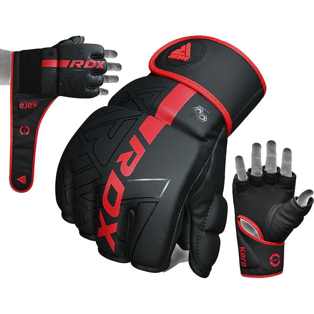 RDX F6 KARA MMA Grappling Gloves BLACK&RED